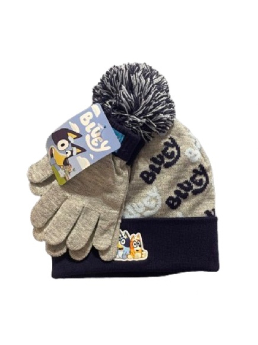 NWT Bluey Kids Knit Beanie and Gloves Set